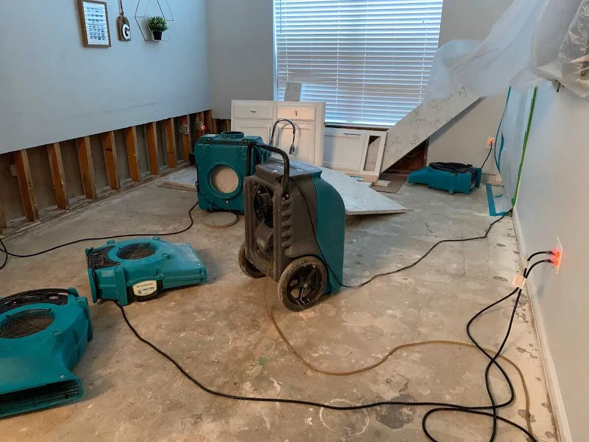Dehumidifier in flood-cut room for Water Extraction & Removal in Fairfield Glade